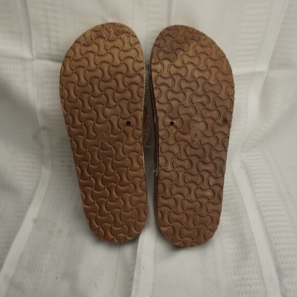 Mia Women’s Glitter Slide Sandals Rose Gold Double Buckle Comfort Footbed Size 8 - Picture 7 of 9